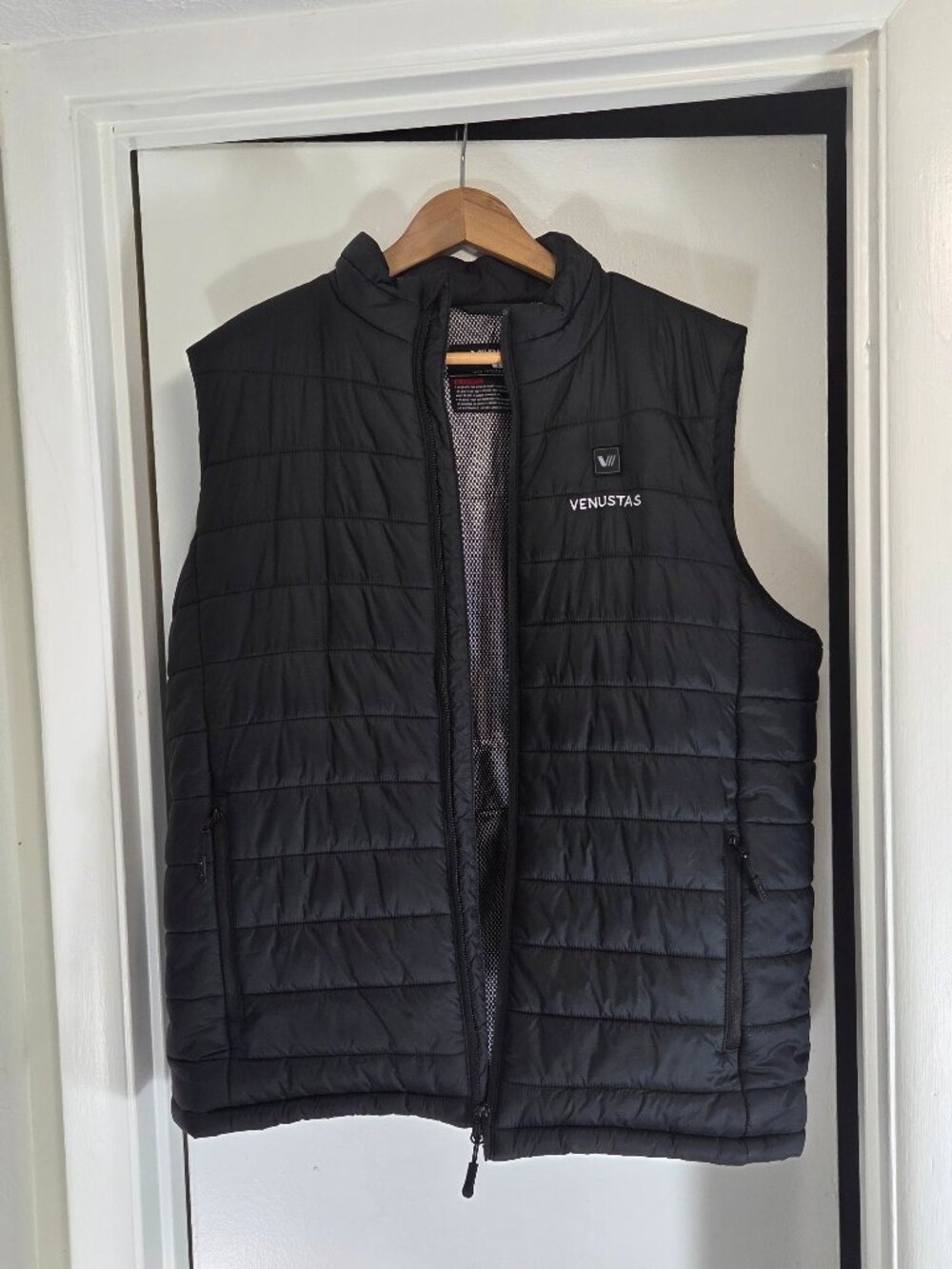 VENUSTAS VEST HEATING FULL ZIP NYLON SHELL NO BATTERY PACK SIZE: MEN L BLACK